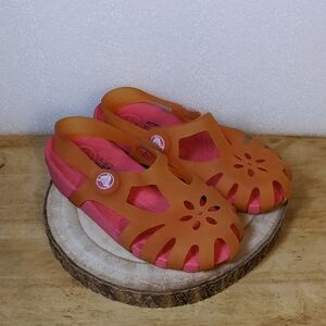 CROCS Kids Vibrant Orange and Pink Sandals Children's Size 12